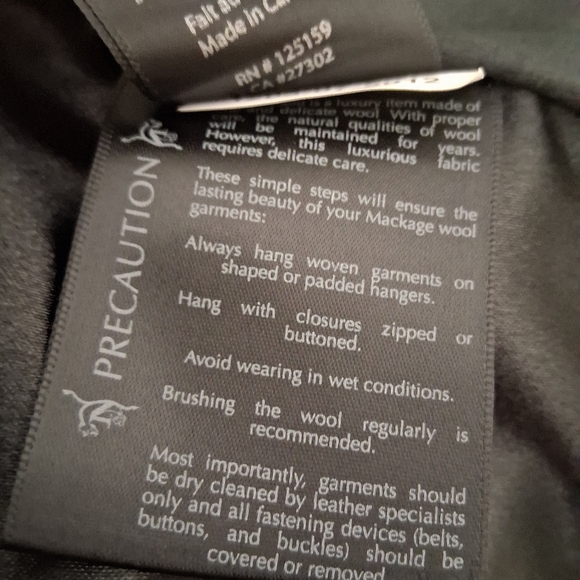 Authentic NWOT MACKAGE Kids Unisex Wool Coat / Peacoat  Size 8 - Picture 8 of 9